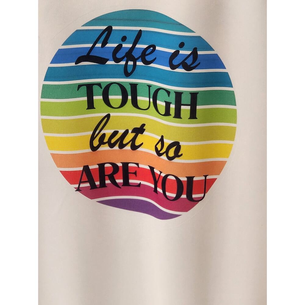 Positive Affirmation Tank top, Life is tough but so are you Juniors size L 11-13
